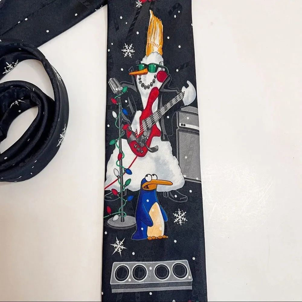 Yule‎ Tie Greetings Rocking Snowman Neck Tie